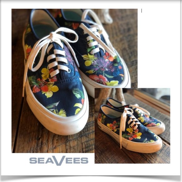 SeaVees Shoes - Seavees Trina Turk Navy Floral Monterey Sneaker 7